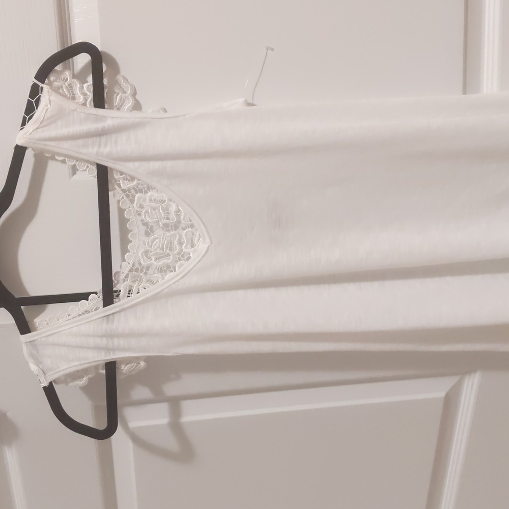 White floral back top